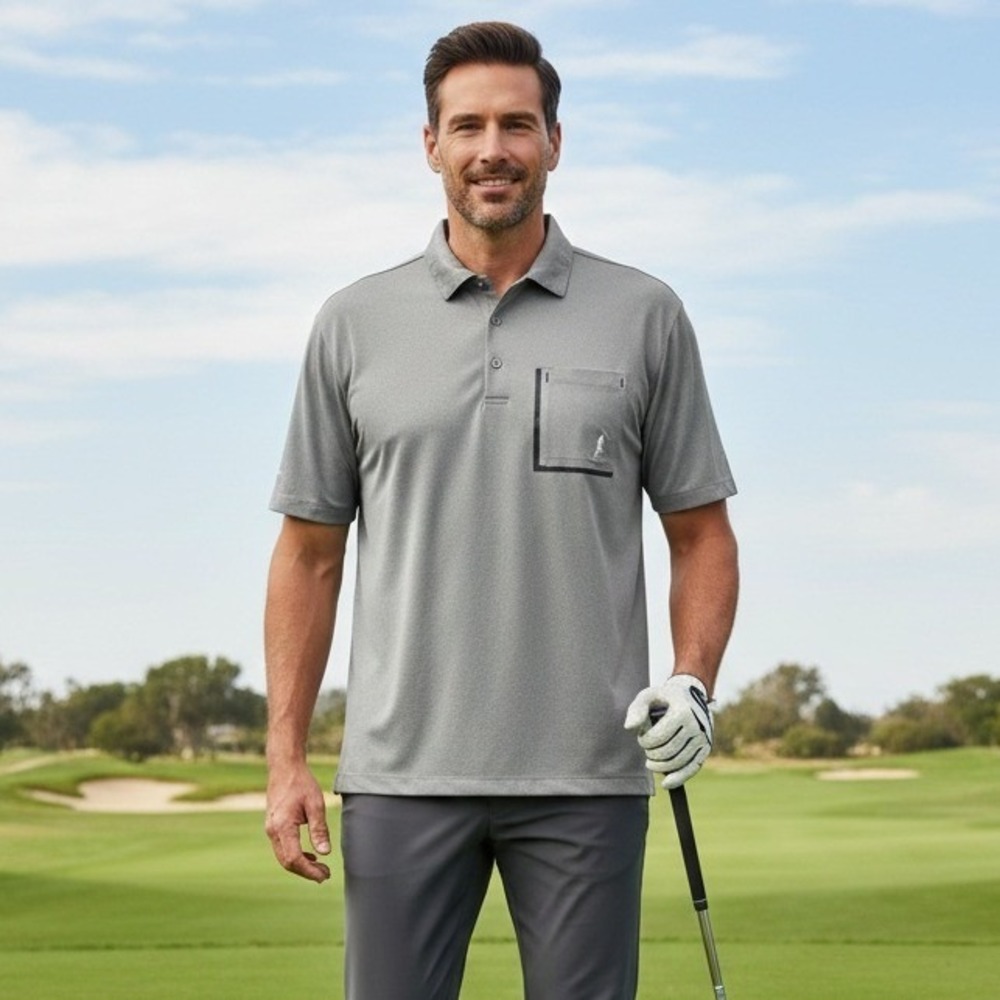 PING Golf Polo Shirt Mens Size XL Gray Activewear Performance Athleisure Stretch